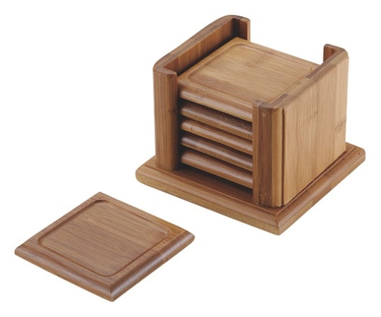 カンダ 竹 茶托角型 6Pセット  1個（ご注文単位1個）【直送品】
