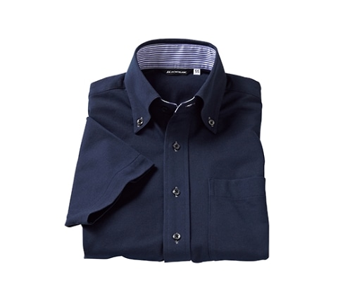 住商モンブラン ニットシャツ 男女兼用 半袖 ネイビー ZK2712-9CB M 1枚（ご注文単位1枚）【直送品】