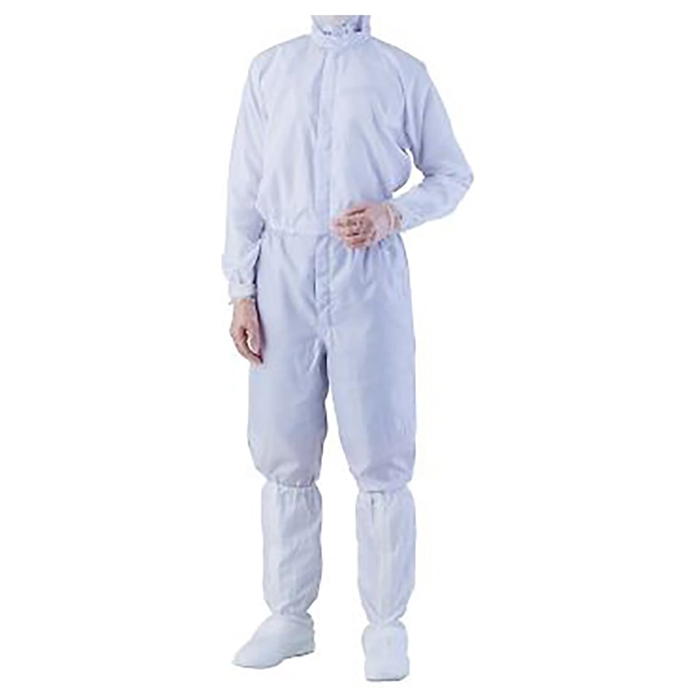 アズワン 異物混入対策ツナギ服 AS1402(男女兼用･腰裏付) 白 M 1着 (ご注文単位1着)【直送品】