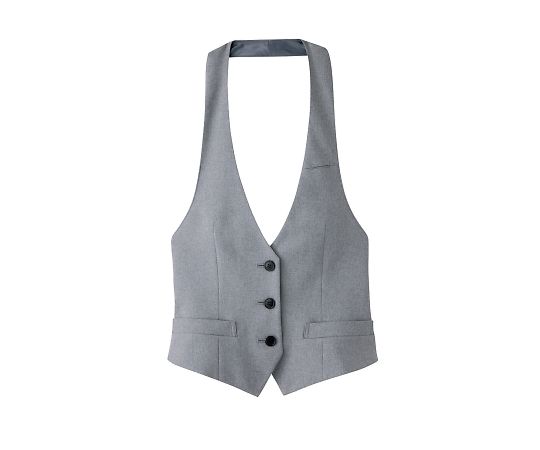 FACEスーツ レディスカマーベスト グレー M FV1304L-2 M 1枚（ご注文単位1枚）【直送品】