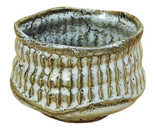 ヤマコー 削ぎ目 抹茶碗 ゆず白 79299 1個（ご注文単位1個）【直送品】