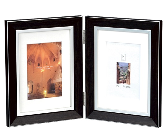 万丈 ペアフレーム 2LW クラシック タテ ダークブラウン PF-2LWT-DB 1個(ご注文単位1個)【直送品】