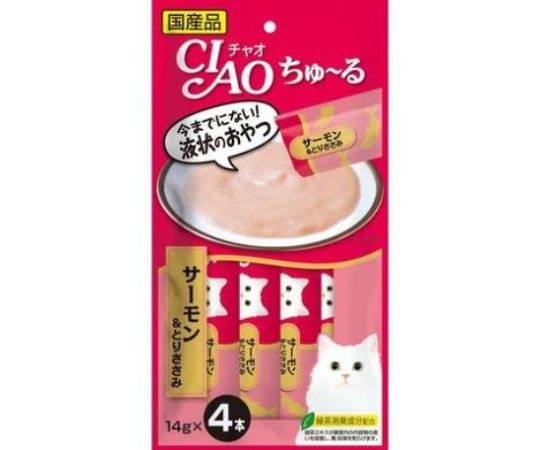 いなばペットフード CIAO ちゅ~る サーモン&とりささみ 14g×4本 SC-146 1個（ご注文単位1個）【直送品】