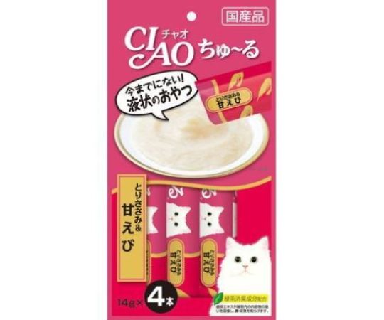 いなばペットフード CIAO ちゅ~る とりささみ&甘えび 14g×4本 SC-142 1個（ご注文単位1個）【直送品】