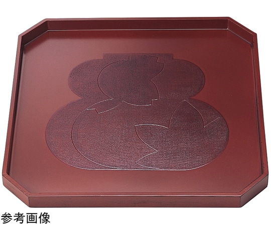 福井クラフト 木)7.5寸 隅切盆 瓢春秋根来 50407430 1個（ご注文単位1個）【直送品】