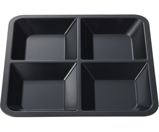 福井クラフト 8.5寸 松花堂四つ仕切 黒艶消(裏黒) 50023035 1個（ご注文単位1個）【直送品】