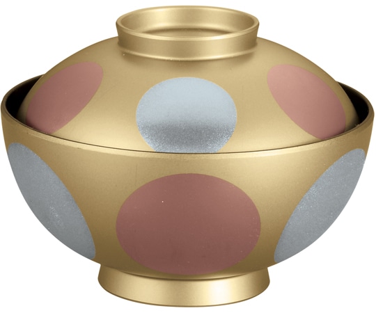 福井クラフト TA4.5寸 仙才雑煮椀 金内黒/銀銅日月 33503880 1個（ご注文単位1個）【直送品】