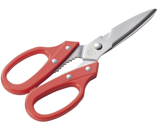 エムテートリマツ カラーハンドルキッチン鋏 赤  1個（ご注文単位1個）【直送品】