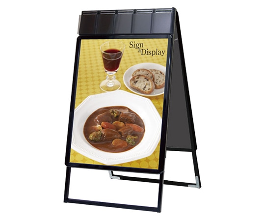 常磐精工 ポスターグリップスタンド看板パンフレットケース付(屋内用) A1両面ブラック PGSKP-A1RB 1個(ご注文単位1個)【直送品】