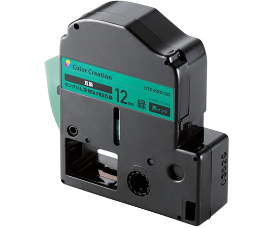 カラークリエーション テプラPRO用互換テープ パステル グリーン 黒文字 8m 12mm幅 CTC-KSC12G 1個(ご注文単位1個)【直送品】