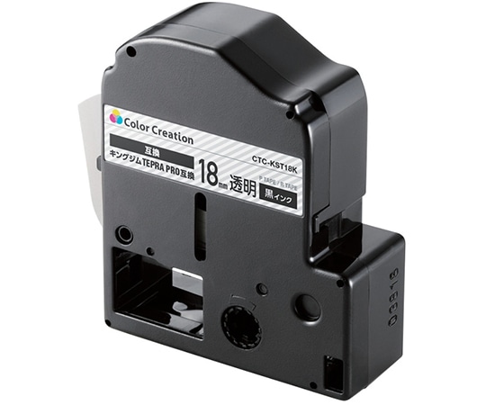 カラークリエーション テプラPRO用互換テープ 透明 黒文字 8m 18mm幅 CTC-KST18K 1個(ご注文単位1個)【直送品】