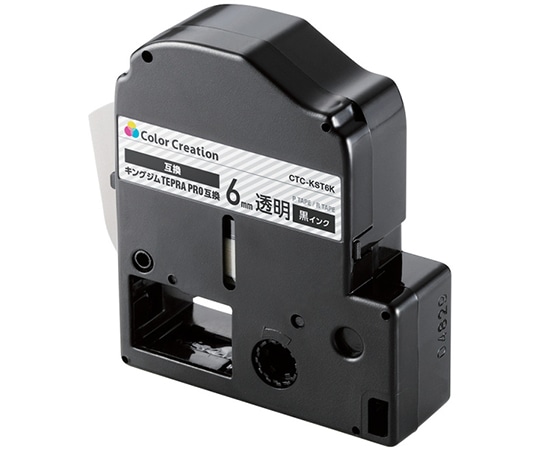 カラークリエーション テプラPRO用互換テープ 透明 黒文字 8m 6mm幅 CTC-KST6K 1個(ご注文単位1個)【直送品】