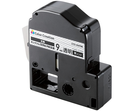 カラークリエーション テプラPRO用互換テープ 透明 黒文字 8m 9mm幅 CTC-KST9K 1個(ご注文単位1個)【直送品】