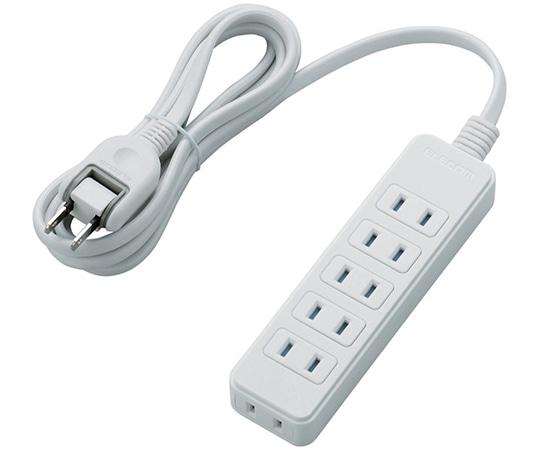 エレコム シャッタータップ 6個口 2m ホワイト T-ST02N-2620WH 1個(ご注文単位1個)【直送品】