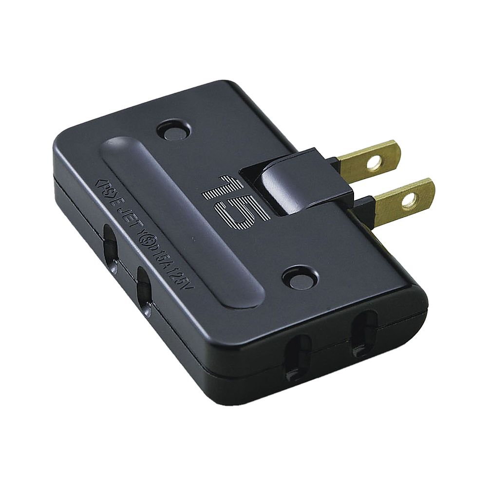 ELPA コーナータップ 3P ブラック A-36H(BK) 1個(ご注文単位1個)【直送品】