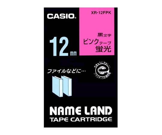 カシオ カシオ ネームランドテープ12mm幅 (蛍光ピンク地/黒文字) XR-12FPK 1個(ご注文単位1個)【直送品】