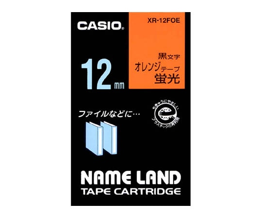 カシオ カシオ ネームランドテープ12mm幅 (蛍光オレンジ地/黒文字) XR-12FOE 1個(ご注文単位1個)【直送品】
