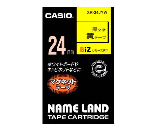 カシオ カシオ マグネットテープ24mm幅 (黄地/黒文字) XR-24JYW 1個(ご注文単位1個)【直送品】