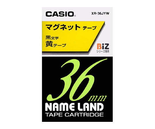 カシオ カシオ マグネットテープ36mm幅 (黄地/黒文字) XR-36JYW 1個(ご注文単位1個)【直送品】