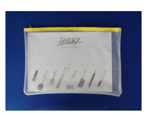 LIHITLAB クリヤーケース・スモーキィ ビニール製 黄 F-267 1枚(ご注文単位1枚)【直送品】