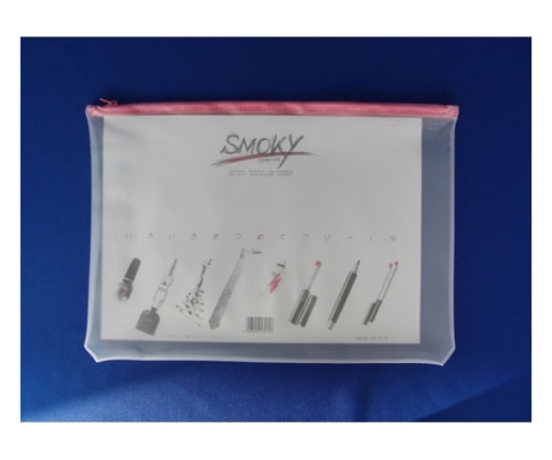 LIHITLAB クリヤーケース・スモーキィ ビニール製 桃 F-267 1枚(ご注文単位1枚)【直送品】