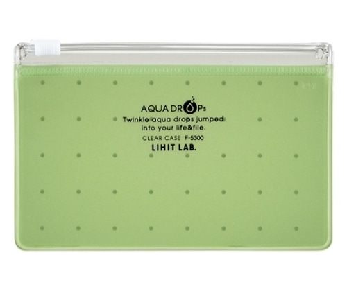 LIHITLAB AQUA DROPs クリヤーケース 黄緑 F-5300-6 1枚(ご注文単位1枚)【直送品】