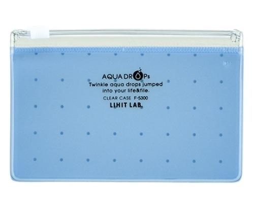 LIHITLAB AQUA DROPs クリヤーケース 青 F-5300-8 1枚(ご注文単位1枚)【直送品】