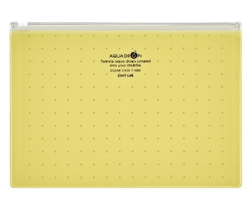 LIHITLAB AQUA DROPs クリヤーケース 黄 F-5302-5 1枚(ご注文単位1枚)【直送品】