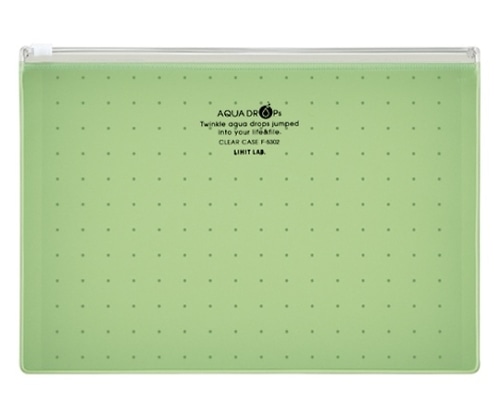LIHITLAB AQUA DROPs クリヤーケース 黄緑 F-5302-6 1枚(ご注文単位1枚)【直送品】