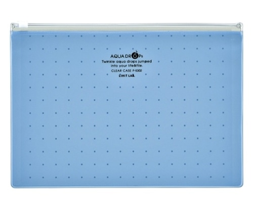 LIHITLAB AQUA DROPs クリヤーケース 青 F-5302-8 1枚(ご注文単位1枚)【直送品】