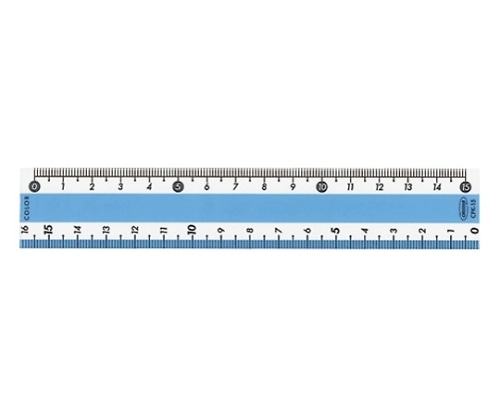 共栄プラスチック カラー直線定規 目盛:15cm ブルー CPK-15-B 1個(ご注文単位1個)【直送品】