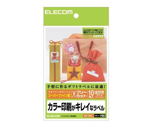 エレコム フリーカットラベル ハイグレード紙(はがきサイズ) 1パック(10枚入) EDT-FHKI 1パック(ご注文単位1パック)【直送品】