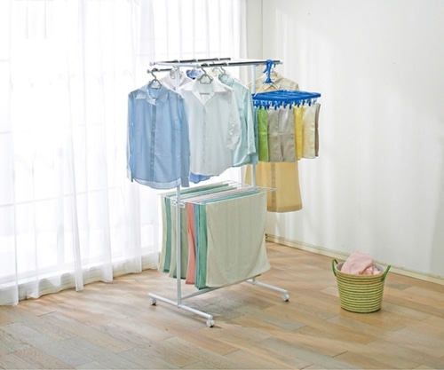 アイリスオーヤマ 室内物干し ホワイト SLM-820KR 1個(ご注文単位1個)【直送品】