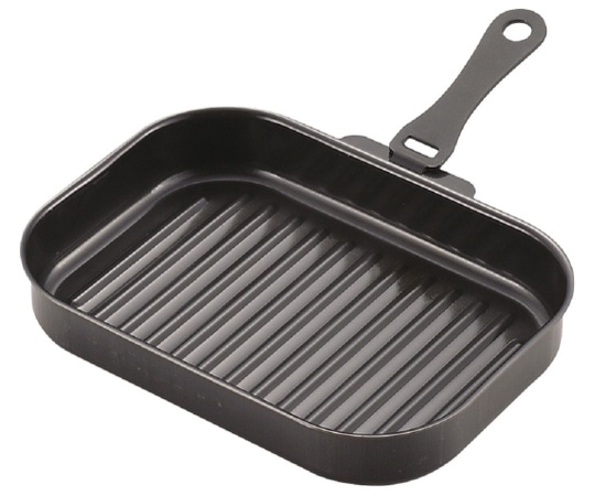 パール金属 ラクッキング 鉄製ハンドル付角型グリルパン 25×17cm ウェーブ HB-4229 1個（ご注文単位1個）【直送品】