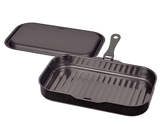 パール金属 ラクッキング 鉄製蓋・ハンドル付角型グリルパン ウェーブ 30×18cm HB-3995 1個（ご注文単位1個）【直送品】