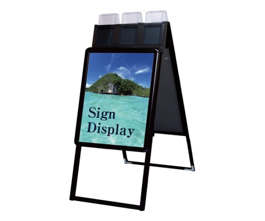 常磐精工 ポスターグリップスタンド看板パンフレットケース付(屋外用) A2両面ブラック PGSKP-A2RB-G 1個(ご注文単位1個)【直送品】