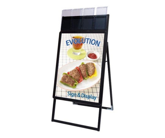 常磐精工 ポスターグリップスタンド看板パンフレットケース付(屋外用) B2片面ブラック PGSKP-B2KB-G 1個(ご注文単位1個)【直送品】