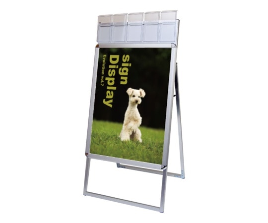 常磐精工 ポスターグリップスタンド看板パンフレットケース付(屋外用) A1片面シルバー PGSKP-A1KS-G 1個(ご注文単位1個)【直送品】