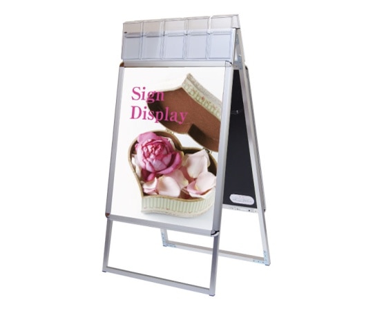 常磐精工 ポスターグリップスタンド看板パンフレットケース付(屋外用) A1両面シルバー PGSKP-A1RS-G 1個(ご注文単位1個)【直送品】