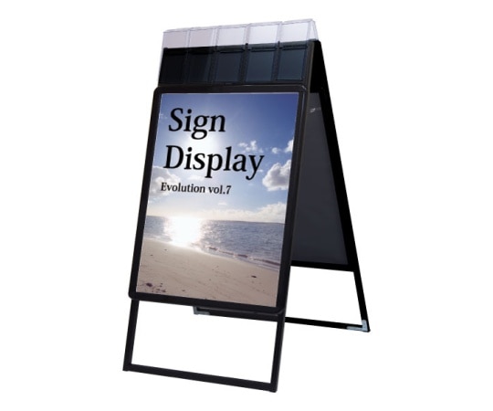 常磐精工 ポスターグリップスタンド看板パンフレットケース付(屋外用) A1両面ブラック PGSKP-A1RB-G 1個(ご注文単位1個)【直送品】