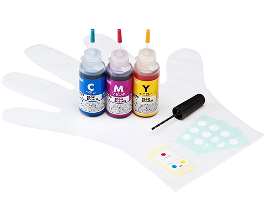 サンワサプライ 詰め替えインク BC-341用 INK-C341S30S 1セット(ご注文単位1セット)【直送品】