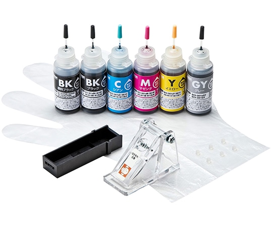 サンワサプライ 詰め替えインク BCI-380PGBK 381BK C M Y GY用 INK-C381S30S6 1セット(ご注文単位1セット)【直送品】