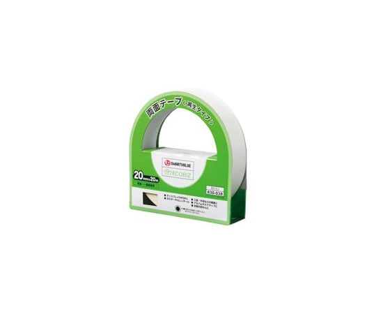 スマートバリュー 両面テープ(再生タイプ) 20mm×20m 10個 B572J-10 1箱(ご注文単位1箱)【直送品】