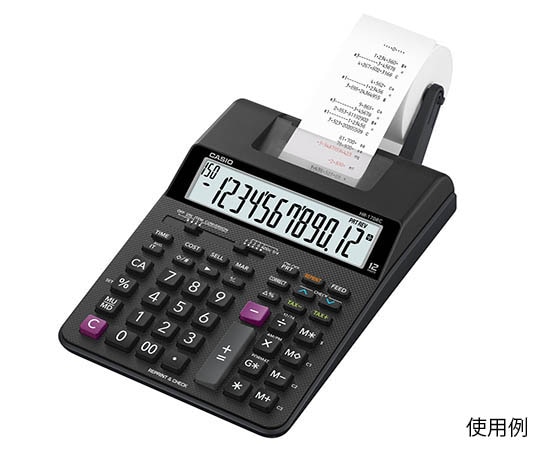 カシオ プリンター電卓セミデスクタイプ(加算器方式) HR-170RC-BK 1個(ご注文単位1個)【直送品】