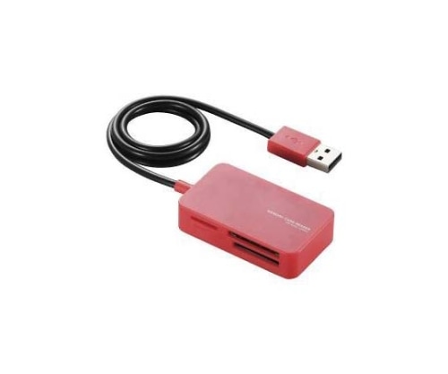 エレコム メモリリーダライタ SD+MS+CF対応 レッド MR-A39NRD 1パック(ご注文単位1パック)【直送品】