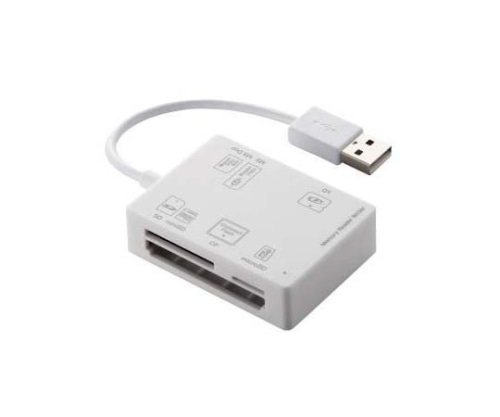 エレコム メモリリーダライタ SD+MS+CF+XD ホワイト MR-A012WH 1パック(ご注文単位1パック)【直送品】
