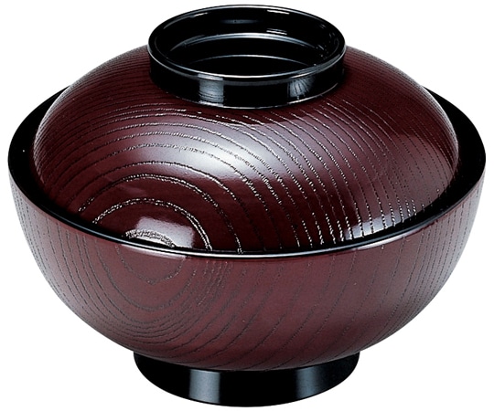 福井クラフト 耐熱4.5寸 木目雑煮椀 溜 内黒 33602430 1個（ご注文単位1個）【直送品】