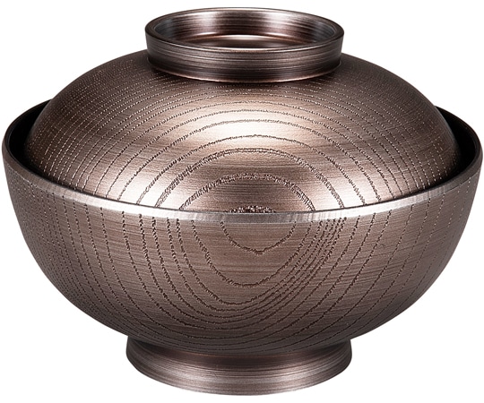 福井クラフト 耐熱4.5寸 木目雑煮椀 銀錆かすみ内黒 30045130 1個（ご注文単位1個）【直送品】