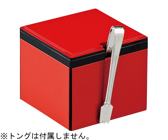 福井クラフト 90角元禄ガリ入れ(トング別)朱渕黒 13000253 1個（ご注文単位1個）【直送品】