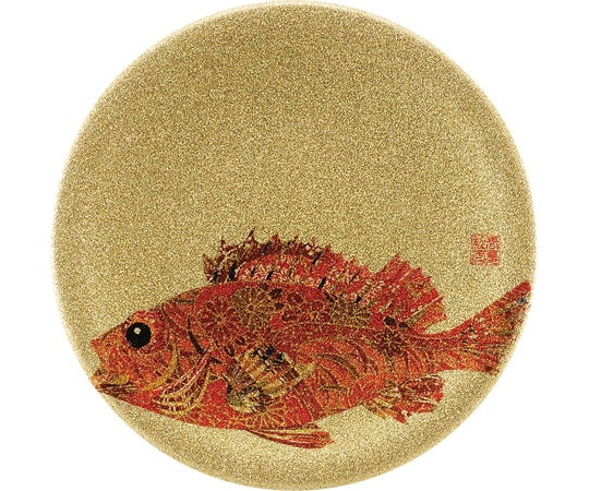 福井クラフト A150寿司皿 ゴールドパール 千代紙カサゴ 13000076 1個（ご注文単位1個）【直送品】